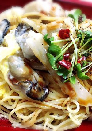 牡蠣の簡単ヘルシー 豆乳クリームパスタ-レシピのメイン写真