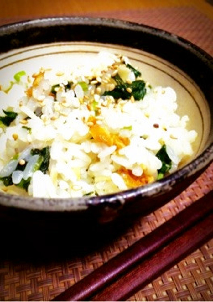 【10分】油揚げと大根の葉の生姜混ぜご飯-レシピのメイン写真