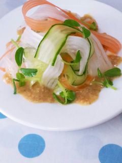 リボンサラダ-味噌ドレッシング-レシピのメイン写真