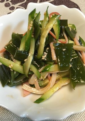 茎わかめで甘辛さっぱりサラダ-レシピのメイン写真