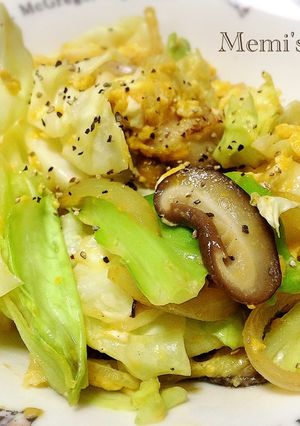 キャベツとしいたけの野菜炒め-レシピのメイン写真