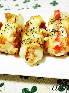 ちくわとカニカマ&ツナマヨチーズ焼き-レシピのメイン写真