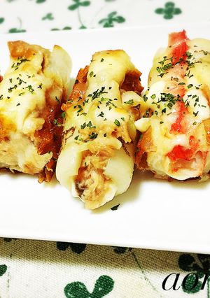 ちくわとカニカマ＆ツナマヨチーズ焼き-レシピのメイン写真