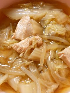 簡単!白菜ともやし 鶏むね肉のめんつゆ煮-レシピのメイン写真