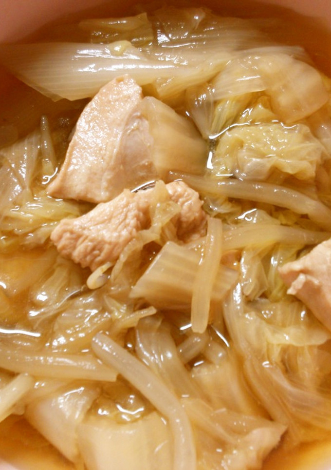 簡単！白菜ともやし 鶏むね肉のめんつゆ煮-レシピのメイン写真