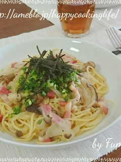 しめじとベーコンの白だし和風パスタ-レシピのメイン写真