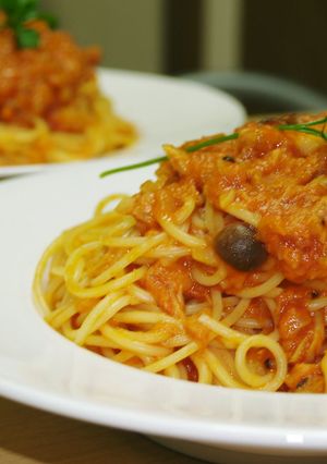 ♪ツナとしめじのトマトクリームパスタ♪-レシピのメイン写真