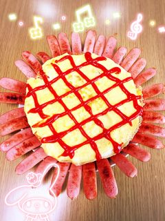 簡単☆可愛いお花のオムライス!ひまわり風-レシピのメイン写真