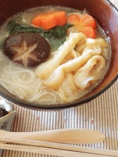鍋の残りスープでにゅう麺-レシピのメイン写真