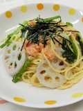 冬野菜たっぷり♪和風明太子パスタ