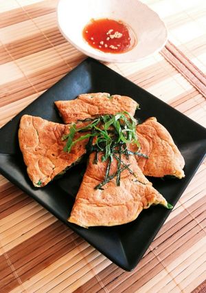 簡単♪おいしい納豆とニラの和風チヂミ！-レシピのメイン写真