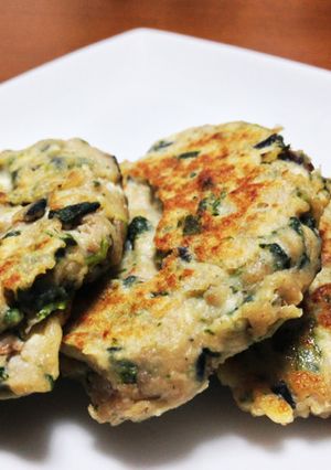 鯵と法蓮草の豆腐ハンバーグ 離乳食後期-レシピのメイン写真