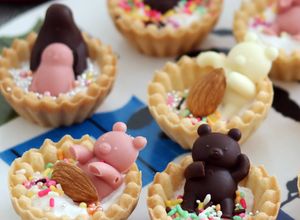 タルトカップにプカプカ、お風呂クマチョコ-レシピのメイン写真