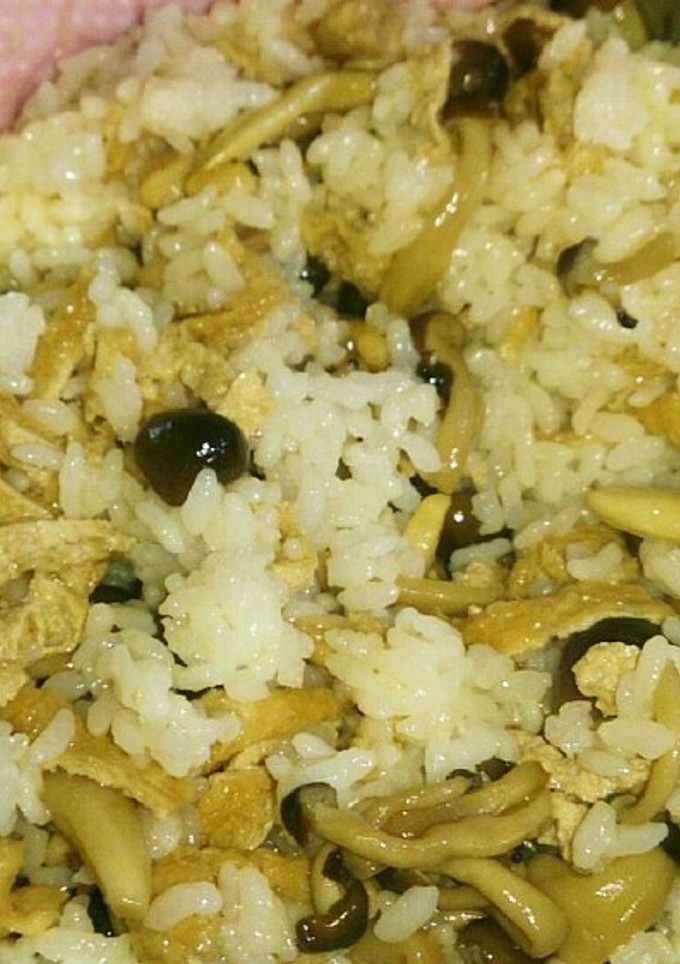 レンジで簡単しめじと油揚げの混ぜご飯-レシピのメイン写真