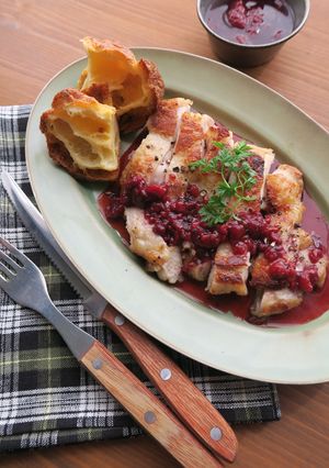 ローストチキンとラズベリーソース-レシピのメイン写真