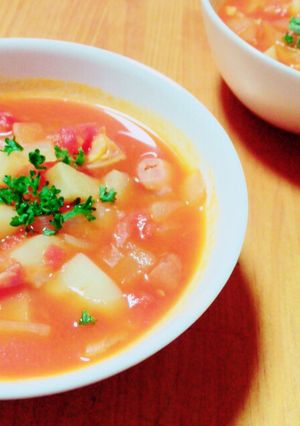 トマト缶で具沢山ミネストローネ-レシピのメイン写真