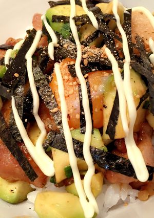 鶏の照り焼きエビアボカド丼-レシピのメイン写真