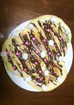 バレンタイン風ホットケーキ-レシピのメイン写真