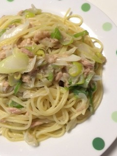 ねぎ大量消費!超簡単ツナと長ネギのパスタ-レシピのメイン写真