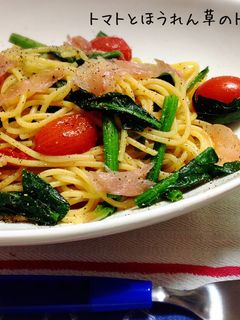 トリュフ香る*トマトとほうれん草のパスタ-レシピのメイン写真
