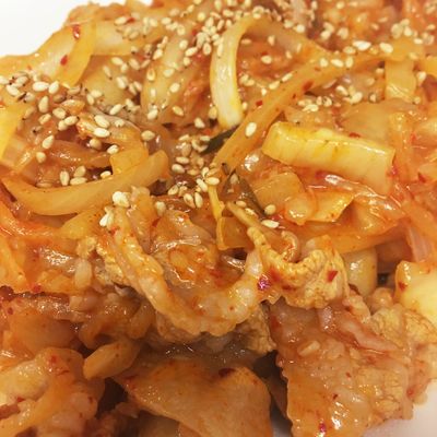 豚キムチ　取り置き いいから黙って豚キムチ iikaradamatte porkkimuchi 東大成店の