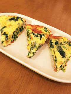 簡単☆ほうれん草チーズオープンオムレツ-レシピのメイン写真
