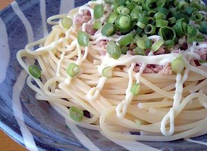 手抜きごはん❤ツナねぎマヨぽん酢パスタ-レシピのメイン写真