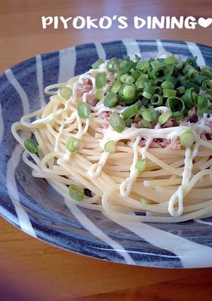 手抜きごはん❤ツナねぎマヨぽん酢パスタ-レシピのメイン写真