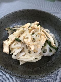 蓮根と蒸し鶏の和え物-レシピのメイン写真