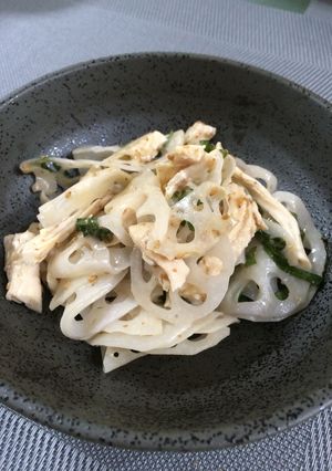 蓮根と蒸し鶏の和え物-レシピのメイン写真