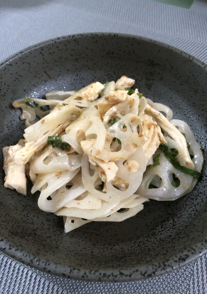 蓮根と蒸し鶏の和え物-レシピのメイン写真