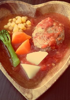 煮込みﾊﾝﾊﾞｰｸﾞ アレルギー子用-レシピのメイン写真