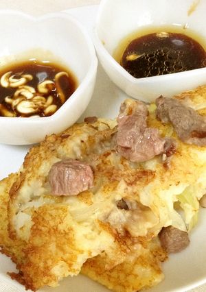 牛肉と玉ねぎのとろろ焼♪-レシピのメイン写真