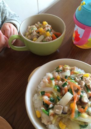 幼児とおやこランチ☆野菜たっぷり中華丼風-レシピのメイン写真