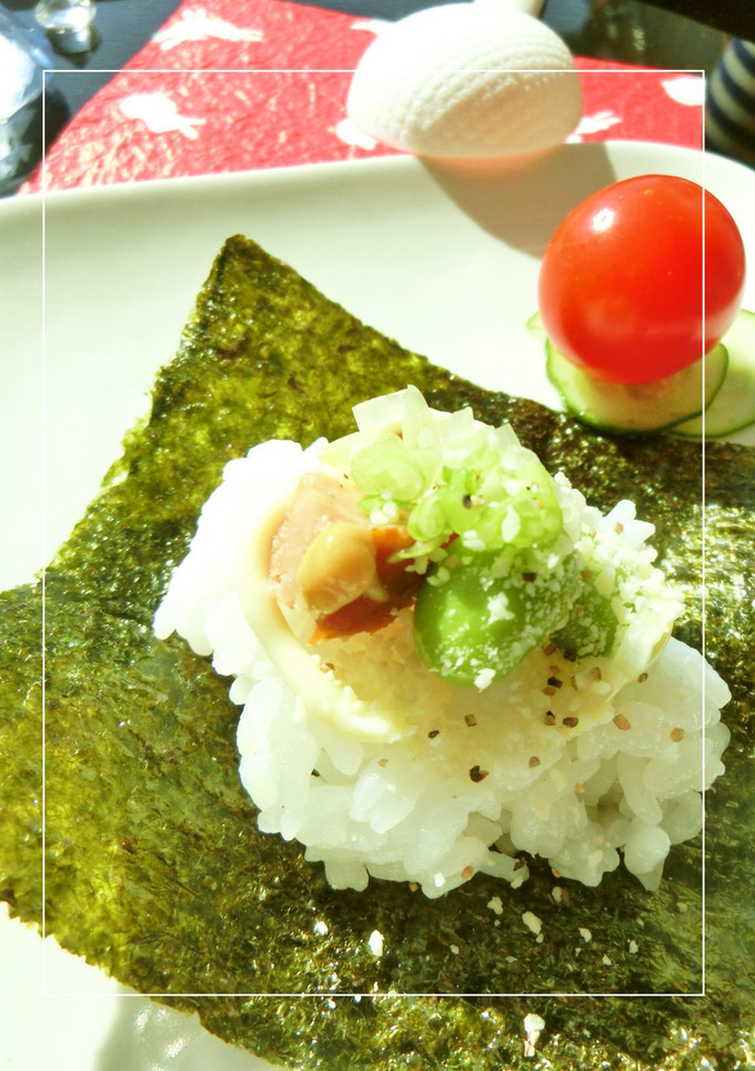 焼き豚＊枝豆の手まきごはん　-レシピのメイン写真