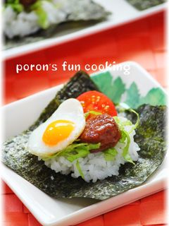 ミートボールdeロコモコ手まきごはん-レシピのメイン写真