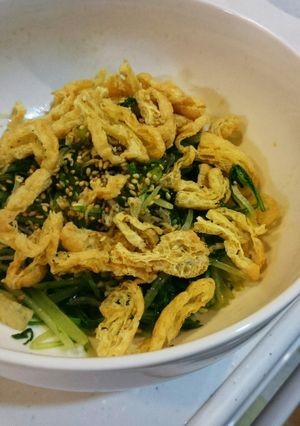 揚げとしらすがカリカリ♪水菜のナムル-レシピのメイン写真
