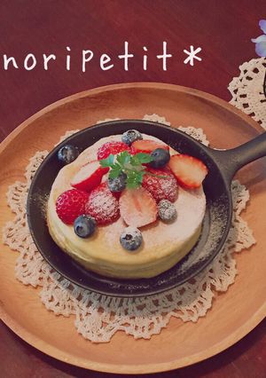 お豆腐deもちふわぁ〜♡パンケーキ-レシピのメイン写真