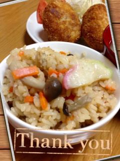 かまぼこ入り炊き込みごはん-レシピのメイン写真