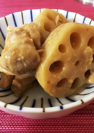 ごろりレンコンの胡麻味噌煮-レシピのメイン写真