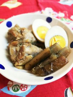 染み染み♡手羽元、茹で卵、ごぼうの甘辛煮-レシピのメイン写真