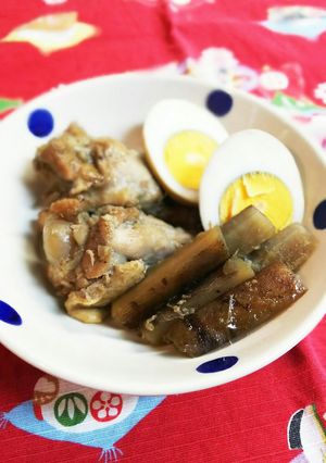 染み染み♡手羽元、茹で卵、ごぼうの甘辛煮-レシピのメイン写真