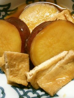 簡単!和食に!薩摩芋と油揚げの甘辛煮♪-レシピのメイン写真