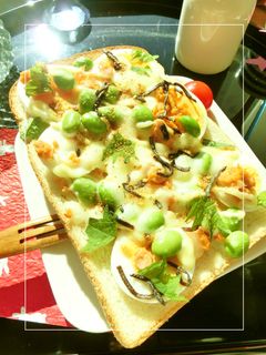 茹で卵×鮭フレ×枝豆の和トースト-レシピのメイン写真