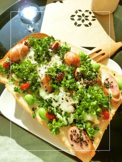たっぷりパセリ✯ウィンナー×枝豆トースト-レシピのメイン写真