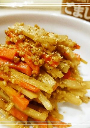 冷凍お弁当お野菜おかず：3ゴマだれ金ぴら-レシピのメイン写真
