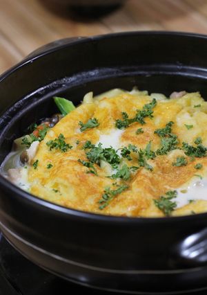 土鍋であつあつ♪お手軽マカロニグラタン-レシピのメイン写真