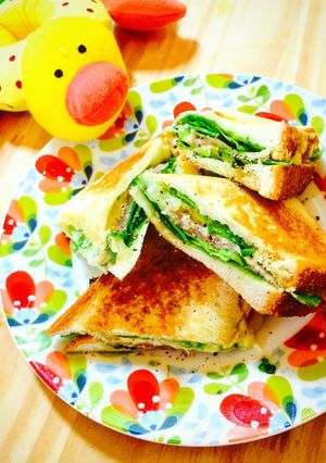 息子考案〜生ハムレタスのホットサンド-レシピのメイン写真