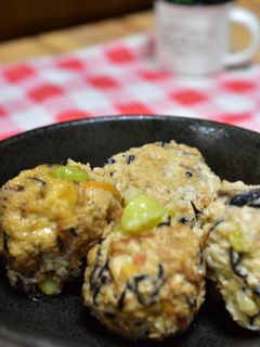 高野豆腐と豆腐のW使いで手作りがんもどき-レシピのメイン写真
