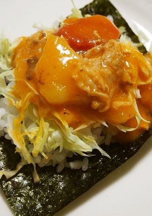 キャベツとトマトクリームの手まきごはん☆-レシピのメイン写真
